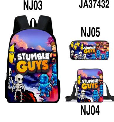 New Roblox Student School Bag Roblox Digital Printing Backpack Three-piece Set Lunch Bag Pencil Case