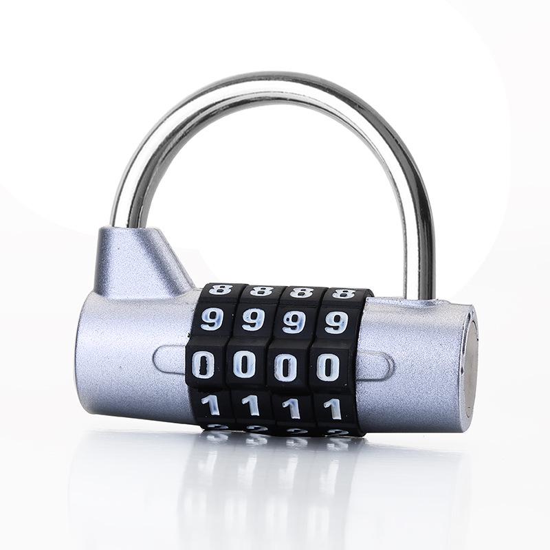 4-Digit Large Horizontal Character Padlock for Gym Lockers and Cabinets