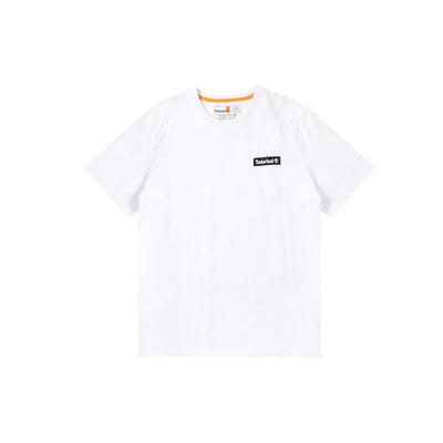 Solid Logo Casual Crew Neck Short Sleeve T-Shirt Men Tops White A6Q99-100