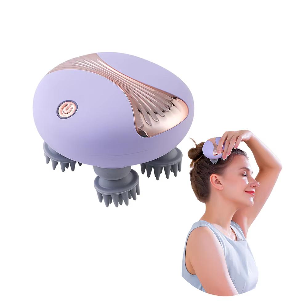 Electric Head Massager with Red Light Therapy Deep Tissue Kneading Vibrating Device for Shoulder Neck And Body Scalp Relaxation