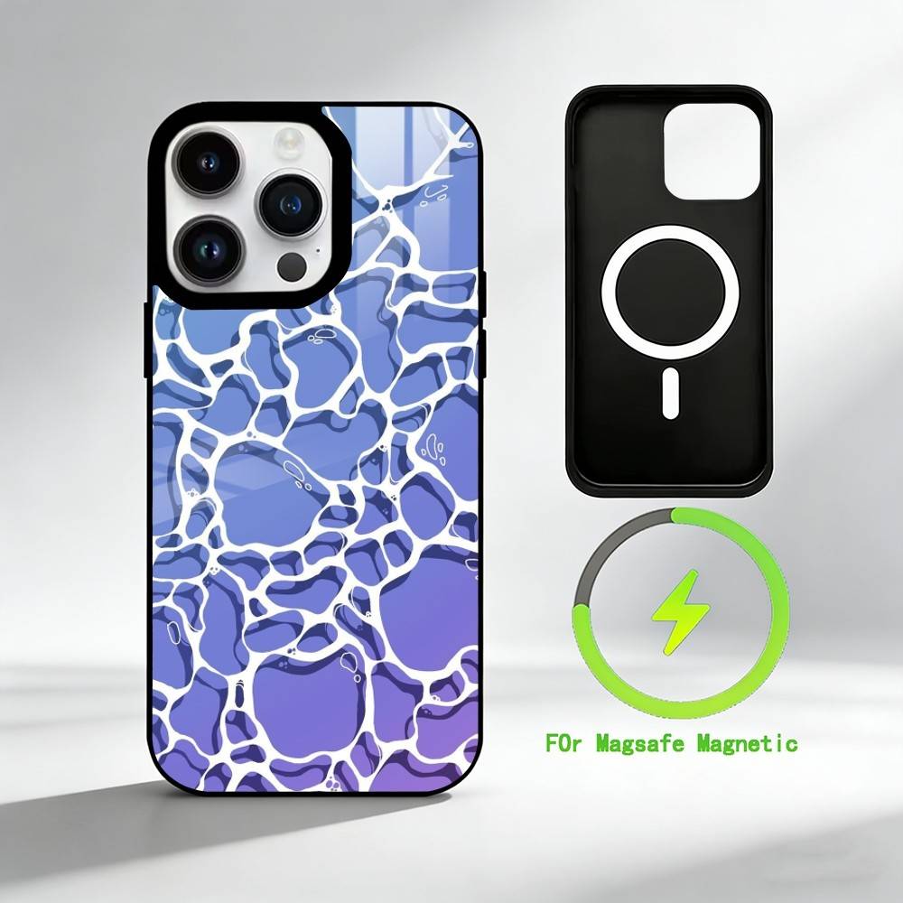F-Fluid Art Phone Case For iPhone 17 16 15 14 13 12 Pro Max Plus for Mirror Wireless Magnetic Cover