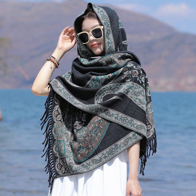 Skin Friendly And Breathable Warm And Versatile Home, Autumn And Winter Women'S Travel Shawl, Thick Cloak, Air Conditioning Blanket