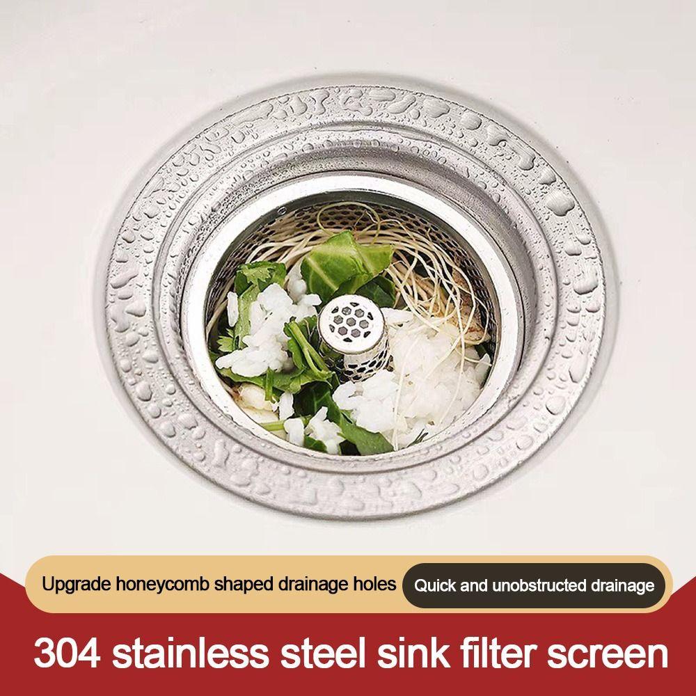 Stainless Steel Sink Strainer Round Shape Hair Catcher Floor Waste Filter Net Anti-blocking Drain Stopper Mesh