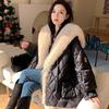 Winter Women Parka Coat Super Large Faux Fox Fur Nautical Collar Down Cotton New Arrival