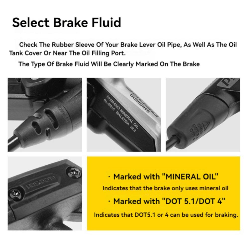 High Performance Bicycle Brake Mineral Oil - 60 Ml/2 Oz - for Shimano and Tektro Hydraulic Brake System Oil Fill Tool Kit