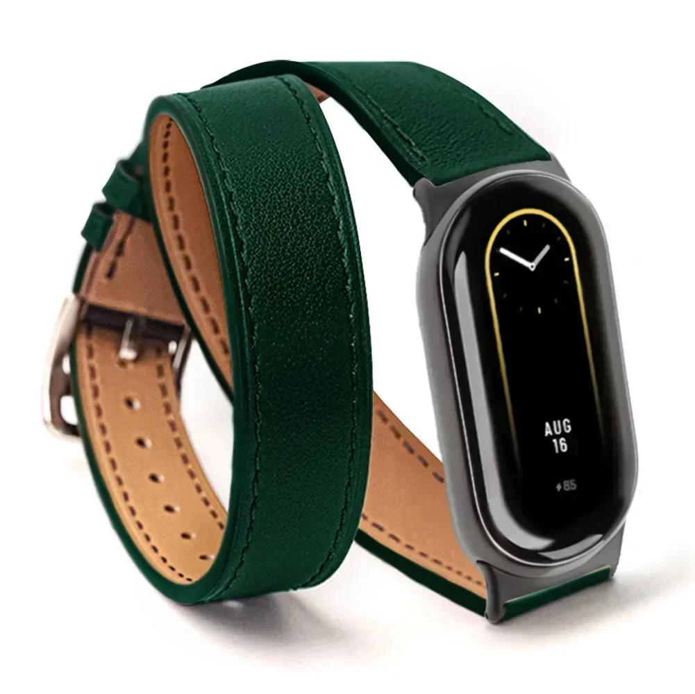 For Mi Band 8 Strap Leather Band For Xiaomi Mi Band9 Wrist Strap Correa Watch Replacement Miband8/9 NFC Sports Bracelet Pulseira