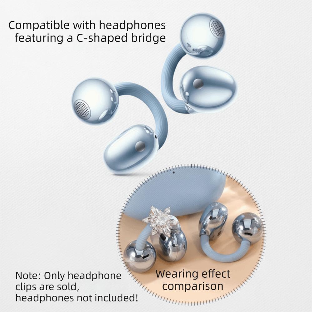 Creative Butterfly Earphone Clips Artificial Crystals Tassels Headphone Accessories Two Pieces Set Silver Earphone Decorations