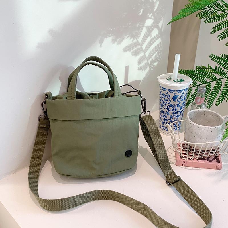 Solid Simple Color Handheld Water Bucket Pack Kids Shoulder Bag Casual School