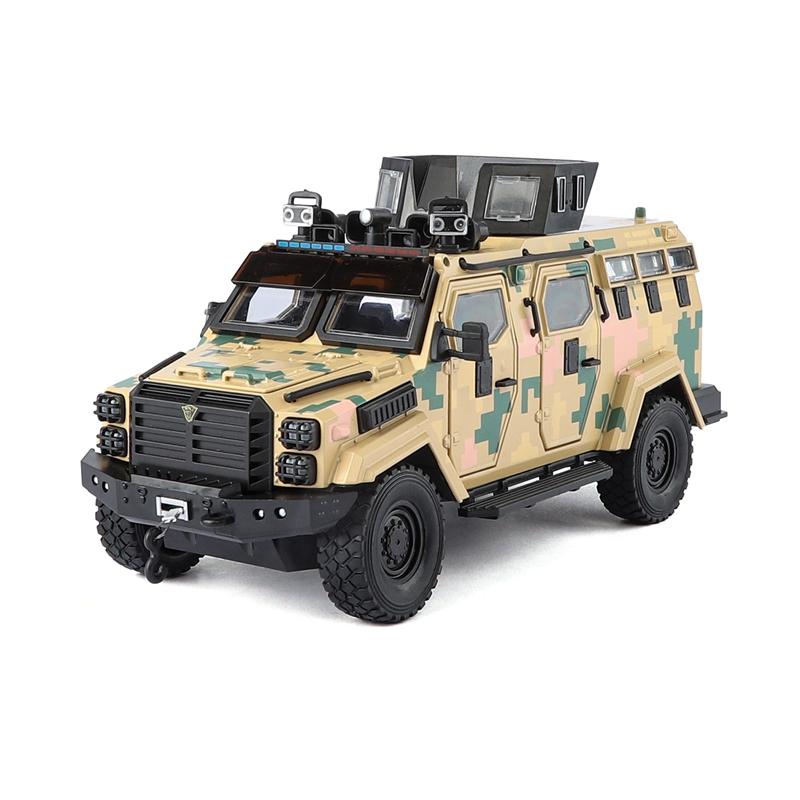 1:24 Swordtooth Tiger Explosion Proof Car Camouflage Alloy Off Road Vehicle Model Car Has Simulated Sound and Lighting