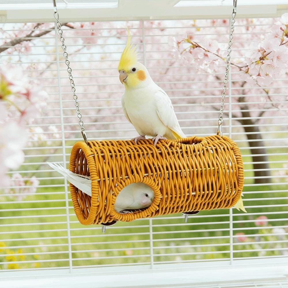 Dekorative bissfeste gewebte Vogelnester Belüftete langlebige Vogelkäfig Hängematten Kühlende hängende Hängemattenbetten Vogelzucht