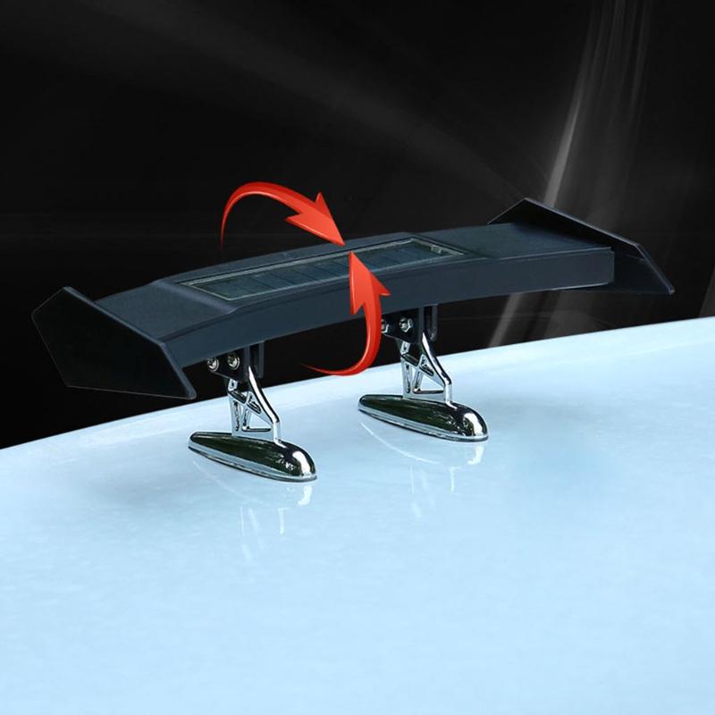 Adjustable Solar LED Rear Spoiler Wing Racing Flashing Lamp Air Deflector Decor