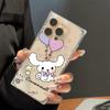 Clear Square Back Tube Case Protection For iPhone 11 16 ProMax 14 Pro Max 12 13 15 Plus Anti-Oxygen,Love Balloon Bunny Pattern Casing