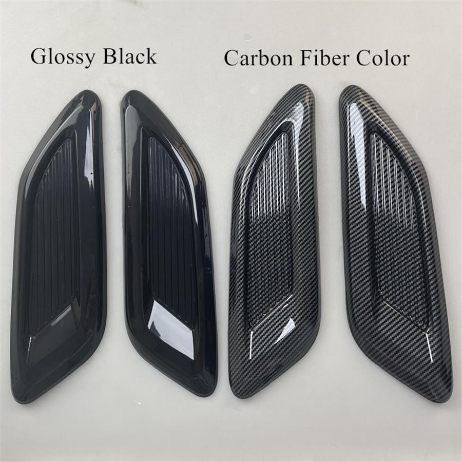 2x Carbon Fiber Style Car Air Flow Intake Hood Scoop Vent Trim Decorative Cover