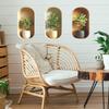 Elegant Green Plant Potted Plant Triptych, Entrance Hall, Dining Room Background, Wall Decoration Stickers