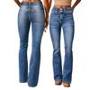 Wide-Leg Multi-Button Women's Casual Jeans