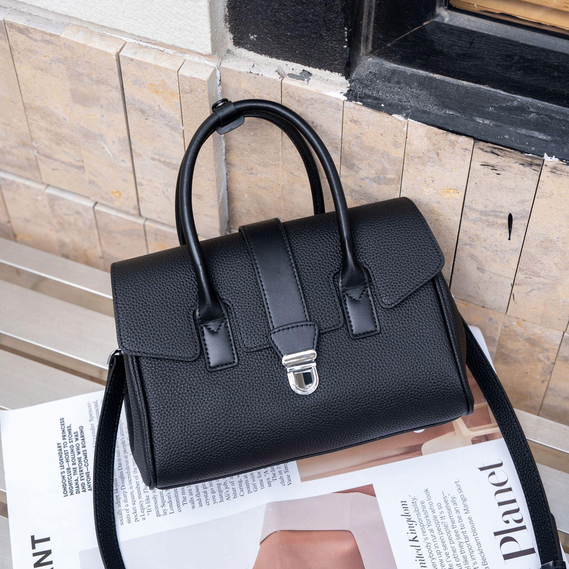 

Женская сумка из коровьей кожи, одноплечевая, через плечо, женская, нишевая мода, вместительная, практичная сумка-ракушка для покупок, через плечо чёрный