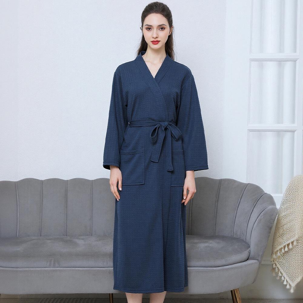 Leichter Waffel-Kimono-Bademantel für Herren – Homewear im Hotel-Stil für Frühling und Sommer