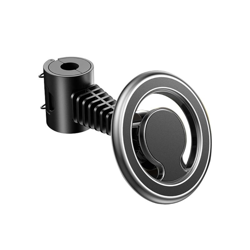 Rotating Magnetic Car Phone Holder Rack for Back Seat Universal Headrest Mount Zinc Alloy Construction Easy Installation