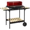 Holzkohlegrill, mit 5-stufigem Grillrost - Rot