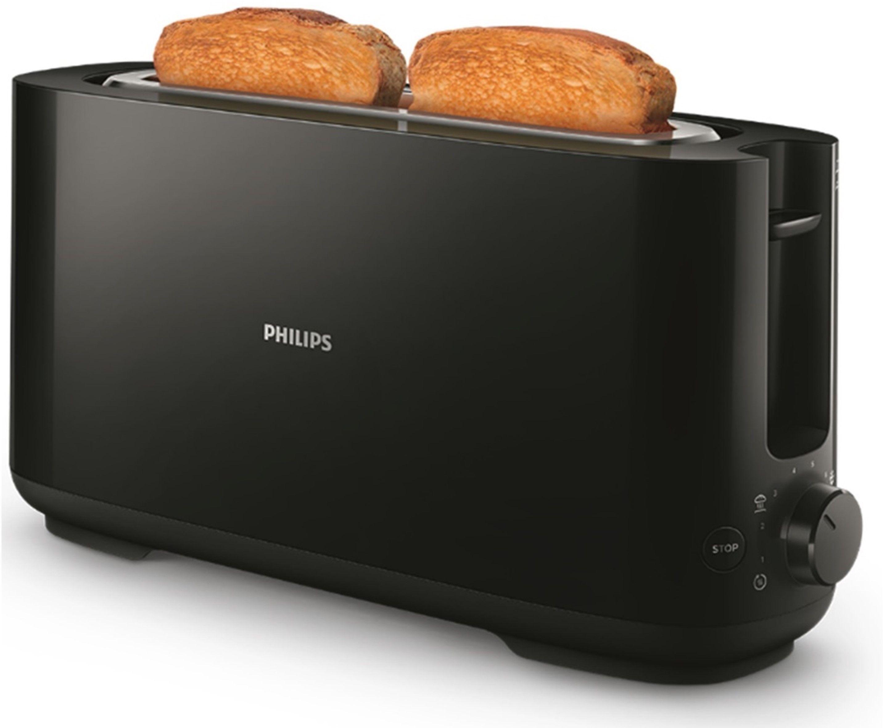 Toaster - PHILIPS - HD2590/90 - Daily Frühstück Kollektion - 1 langer Schlitz - 830W - Schwarz