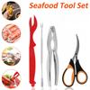 7/9/21 Pcs Seafood Tools Set Stainless Steel Crab Cracker Tool Lobster Cracker Forks Nut Cracker Shell Claw Kitchen Accessories