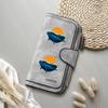 Whale Print Long Wallet for Women Leather Forever Card Holder Fashion Portable Purse
