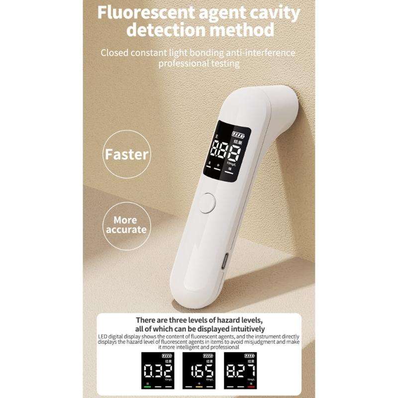 Type C Charging Fluorescent Detector With LCD Screen Lightweight Design For Home Travel Safety Testing Handheld Tester