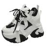 Fashion 10.5CM Women Casual Leather Sneaker Autumn Lace Up High Platform Shoes Thick Sole Sport Dad Shoes Woman Sneakers Chaussure Femme