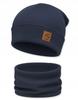 Set of Hat + Neck Warmer for Women and Men, Two-Layer Set, Warm Jeans