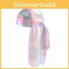Männer Frauen Laser Bandana Turban Hut Mit Glitzer Regenbogen Stirnband Und Verstellbarer Passform