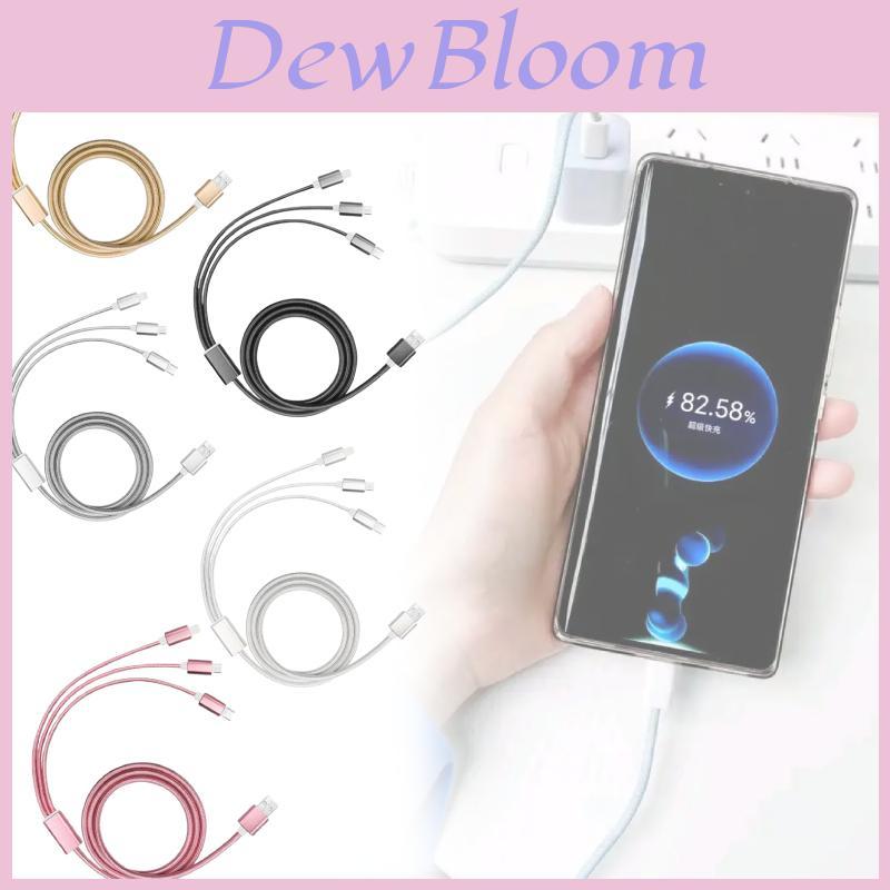 For Universal 3in1 Nylon Braided Data Cable With Fast Charging For Apple Huawei Samsung Devices