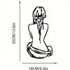 Braid Hair Woman Wall Sign Minimalist Line Art Metal Decor, Modern Woman Shape Wall Art, Stylish Home Accent & Housewarming Gift