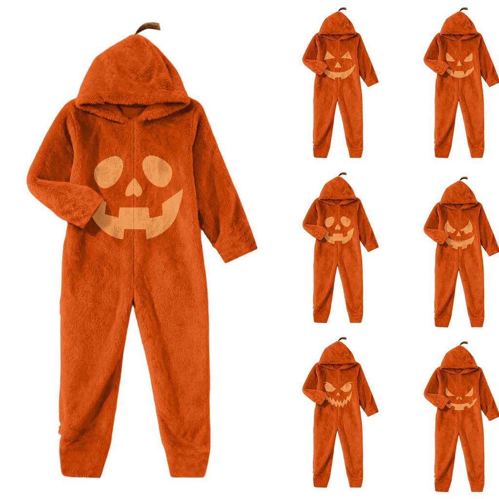 Kids Halloween Print Flannel Pajama Set for Toddlers Boys Girls Nightwear