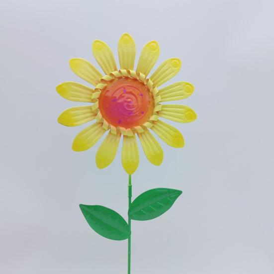 Yousheng Metal Flower Garden Stake Planter Insert Flower Stake with Leaves Outdoor Decorative Stake for Yard Art Window Box Decor
