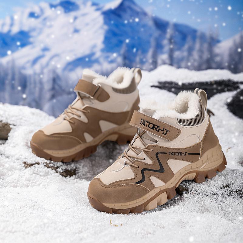 Stivali da neve caldi per bambini Scarpe invernali in cotone per bambini Stivali da neve caldi per esterni Stivali in peluche caldi Caldi alti Calzature pelose Impermeabili Scarpe da ginnastica calde