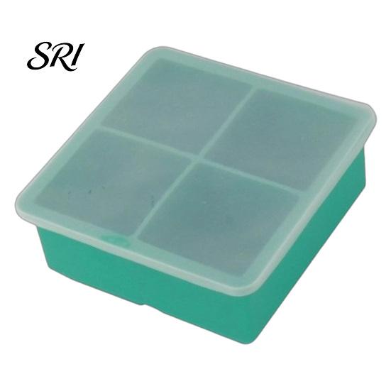 Durable Silicone Ice Mold Cube Tray with Lid 4/6/8 Cavities Easy Release Drinks Summer Refrigerator Cocktail Whiskey Maker Press Kitchen Supplies