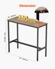 VEVOR Bar Table, Sturdy Metal Frame High Top Pub Table, Narrow Long Kitchen Dining, Cocktail Counter Bar Height Desk, Easy to Assemble,39x16x35.5 in