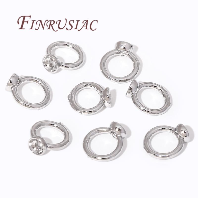 7.5MM 18K Gold Plated Brass End Cap For Jewelry Making,Ends Connector with Loop,Supplies For Jewelry DIY Bracelets Accessories