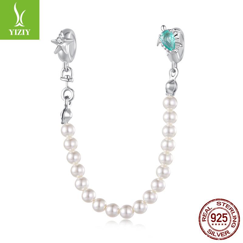 Turtle Starfish Pearl Silicone Positioning Safety Chain Exquisite And Elegant S925 Sterling Silver Bracelet Beaded