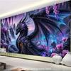 Drachen Fantasy Wandteppich Lila Wasserfall Mythisches Wesen Kunst Dekor Wohnzimmer Schlafzimmer Hängende Decke Heimdekoration