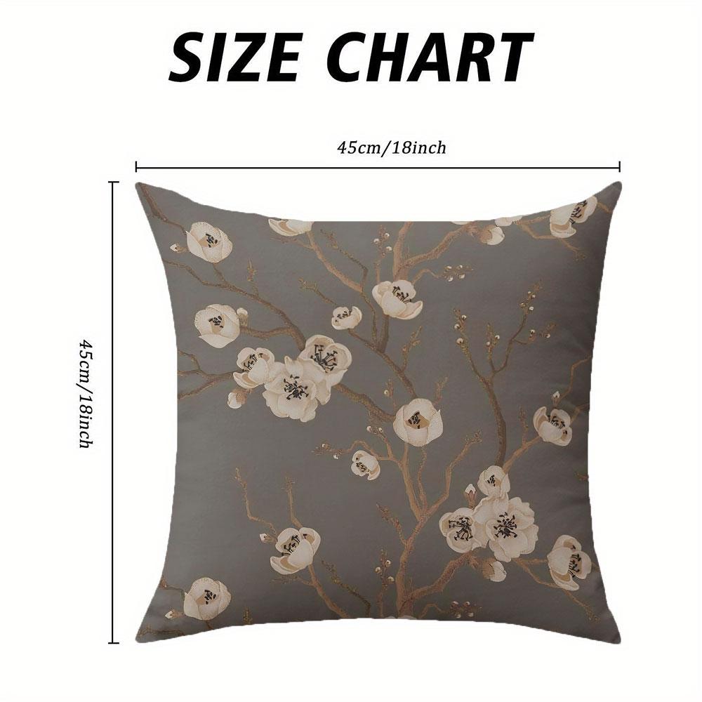 White Blossom square Jacquard Pillow Cover for Sofa Office Waist Cushion Cover Home Decorative Pillowcase