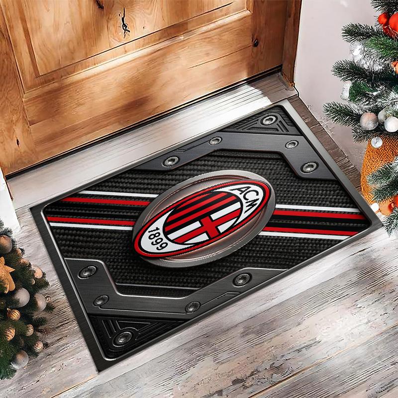 AC Milan Printed Flannel Area Rug Non Slip Soft Polyester Floor Carpet Indoor Decor Mat for Bedroom Living Room Sofa Game Room Home Decoration