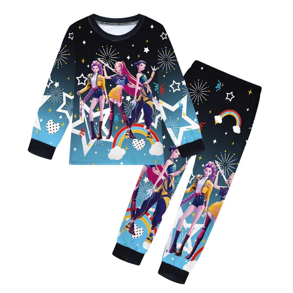 Children's Witch  Girls Printed Suit Long Sleeve Pants Suit