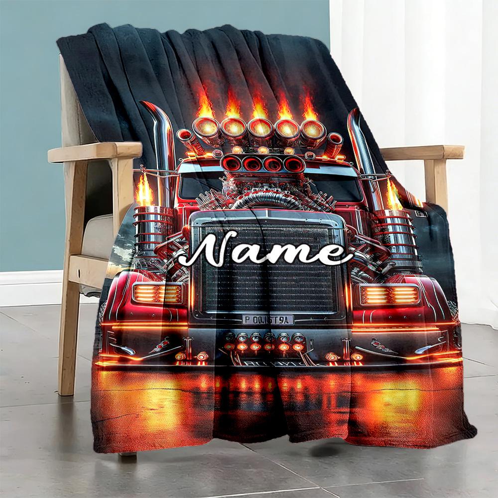 Truck78 Personalized Name Blanket Throw Customizable Blanket Soft & Cozy for Bedding Office Living Room Chair All-Season Use