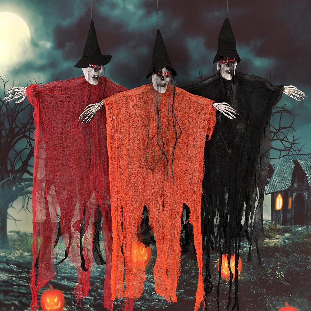 Halloween Hanging Skeleton Ghost Gauze Ornament for Outdoor Decoration