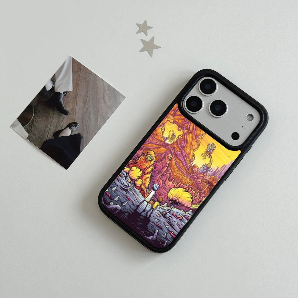 Funny R-Ricks M-Morty Phone Case For IPhone 17 Air 16 15 14 Plus 13 12 11 Pro Max Dual Tone Hard PC Fashion Protective Cover