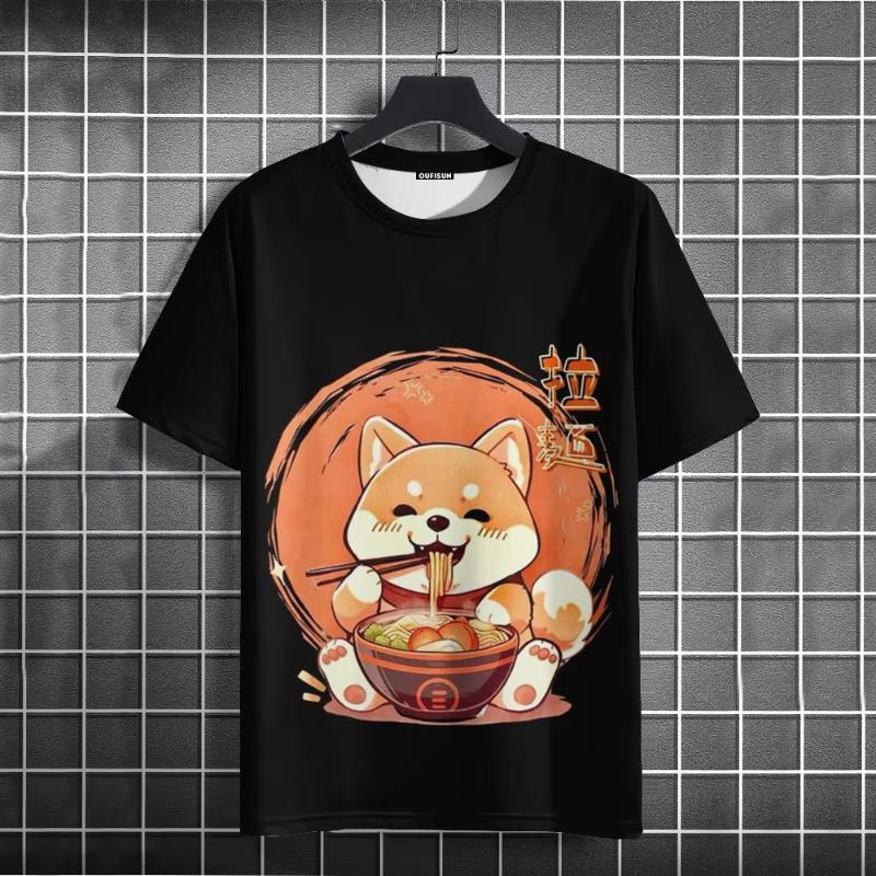 Men's T-Shirt Japanese Style Cat Graphic 3d Print Women Clothing Fashion Casual Short Sleeve Oversized T Shirt Harajuku Tops