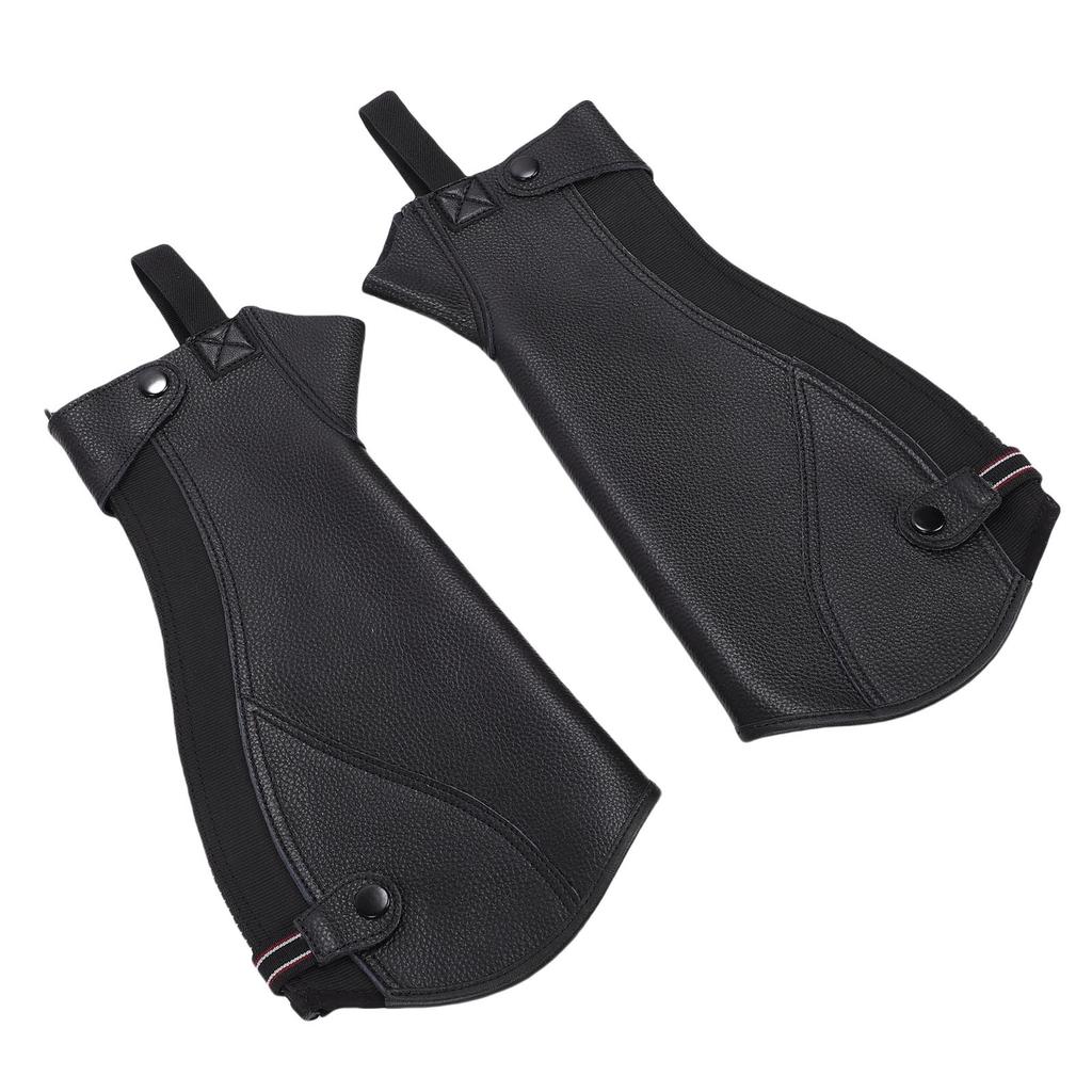 Lther Legs Cover Half Chap, 1 Pair Windproofing Leg Warmers   for Horse Riding, Zip Up Equestrian Protective Guard Bikers Gaiters for Adult