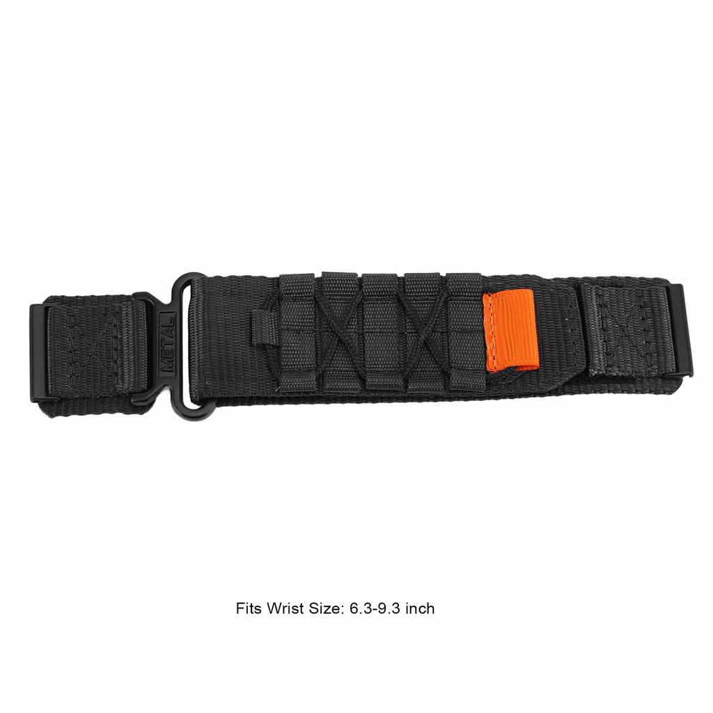 24mm Nylon Watch Strap Smart Watch Band Replacement Sport Watch Wristband for 9 Baro/ 9/7/D5i Black