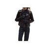 Zara Solid Color Lapel Faux Leather Motorcycle Casual Long Sleeve Jacket Women jackets Black 4341759-800